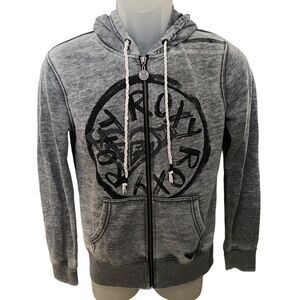ROXY Surf Gray Hoodie Zip Jacket Women S Small